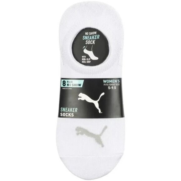 NWT - PUMA Women's Sneaker Liner Socks, 8 pair, Assorted Colors, Fits 5-9.5 - Picture 1 of 4